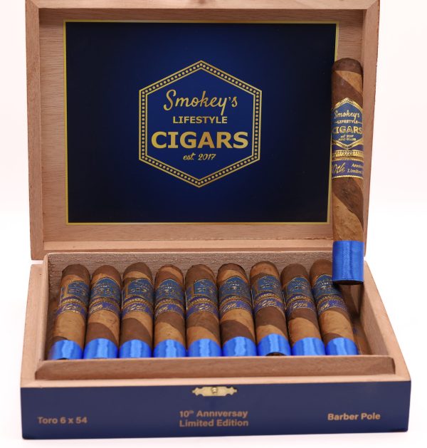Barber Pole Toro 6 x 54 10th Anniversary Limited Edition, Box of 20 Cigars
